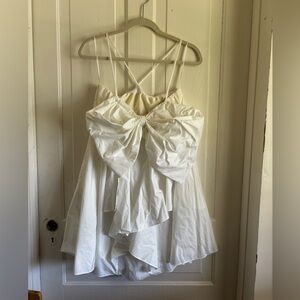 Aniye by white bow mini dress perfect for graduation or bridal